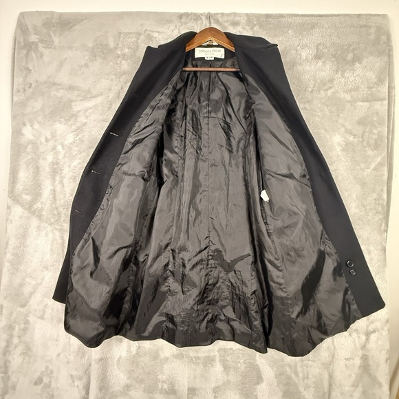 Andrea Brem black wool blend button front coat size Small Peacoat - Picture 12 of 16